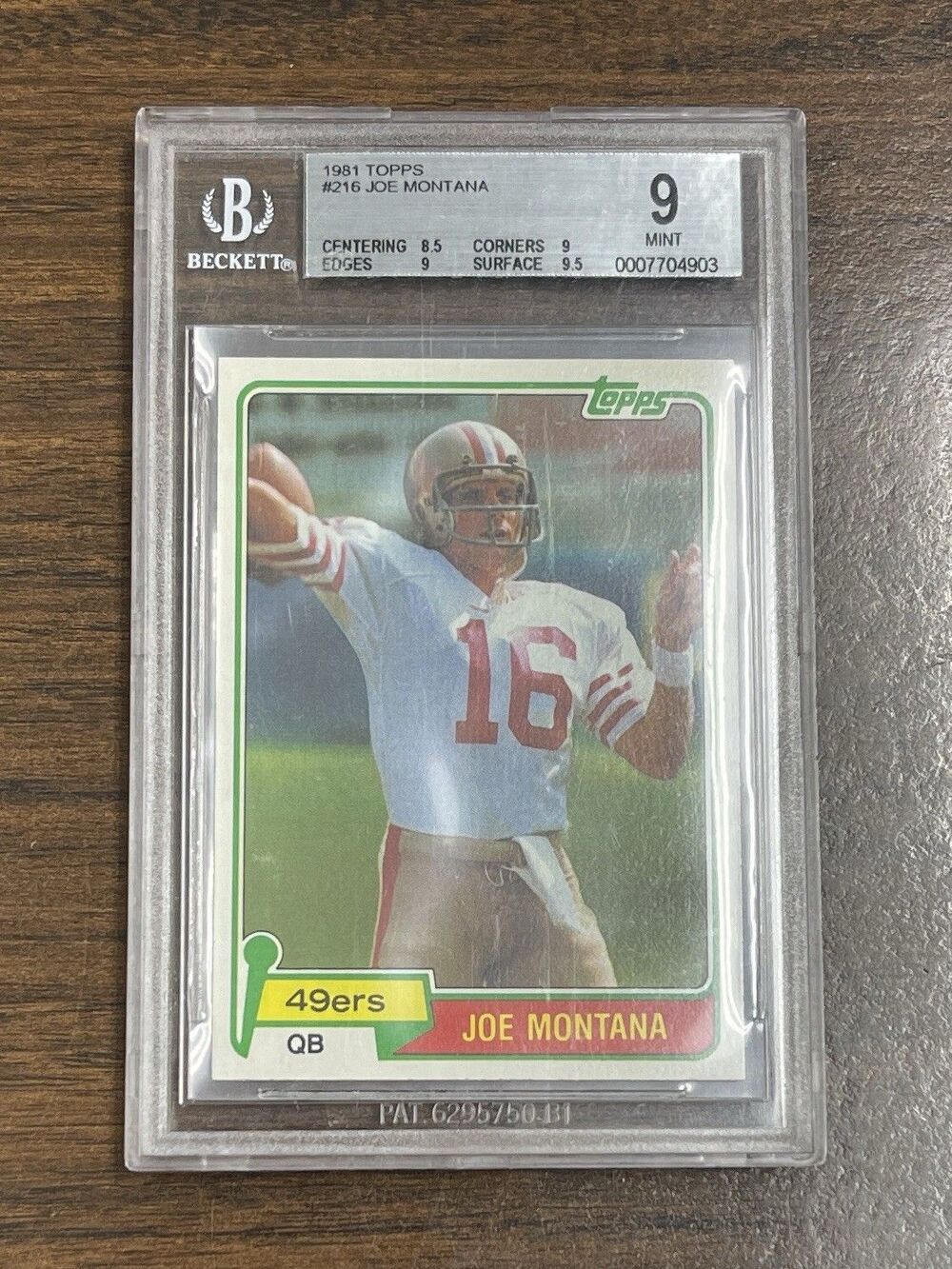 1981 Topps Joe Montana Rookie Card #216 BGS 9 Mint